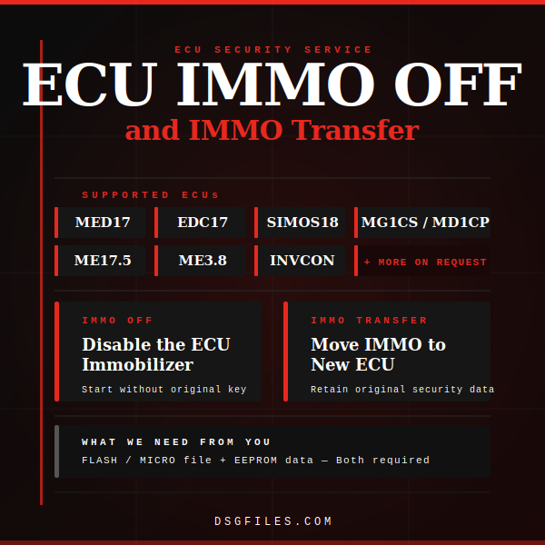 ECU IMMO OFF Service / ECU Immo Transfer