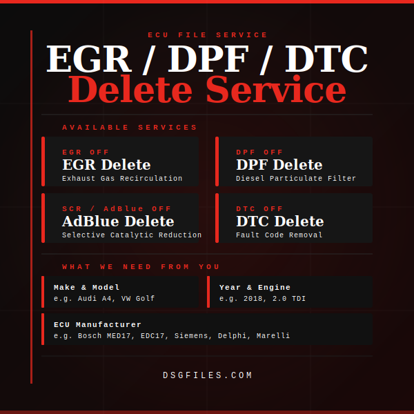 EGR / DPF / DTC / Add Blue Service