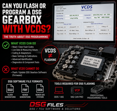 Can You Flash or Program a DSG Gearbox with VCDS?